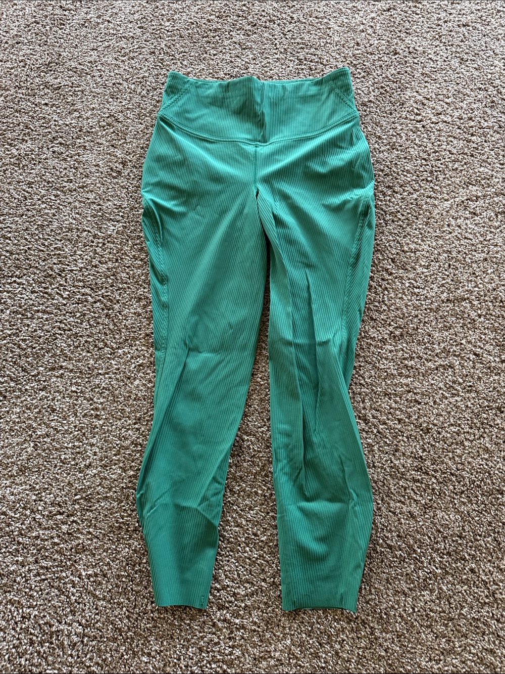 lululemon athletica Ribbed High-Waist Teal Green Leggings size 8